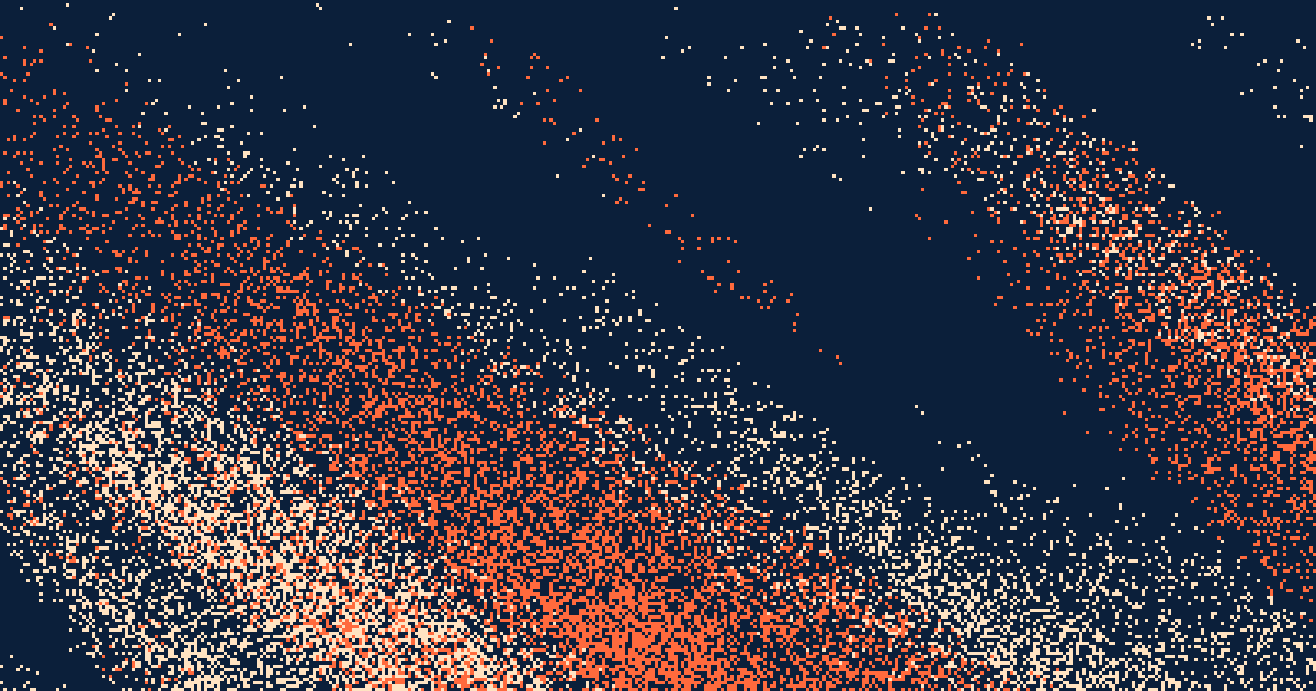 Brand campaign: fine diagonal streaks in a fixed palette, fading toward the bottom, where only the density and stretch shift between passes.
